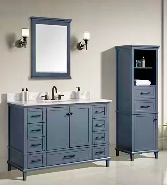 Merryfield 24"x32" wood dark blue gray mirror