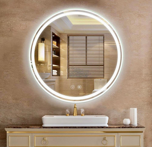 24" round LED mirror