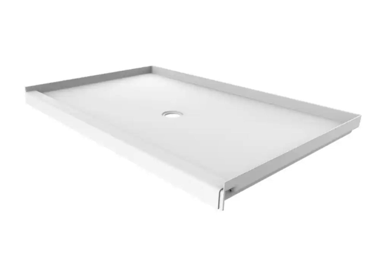 60x36 shower base center drain in White