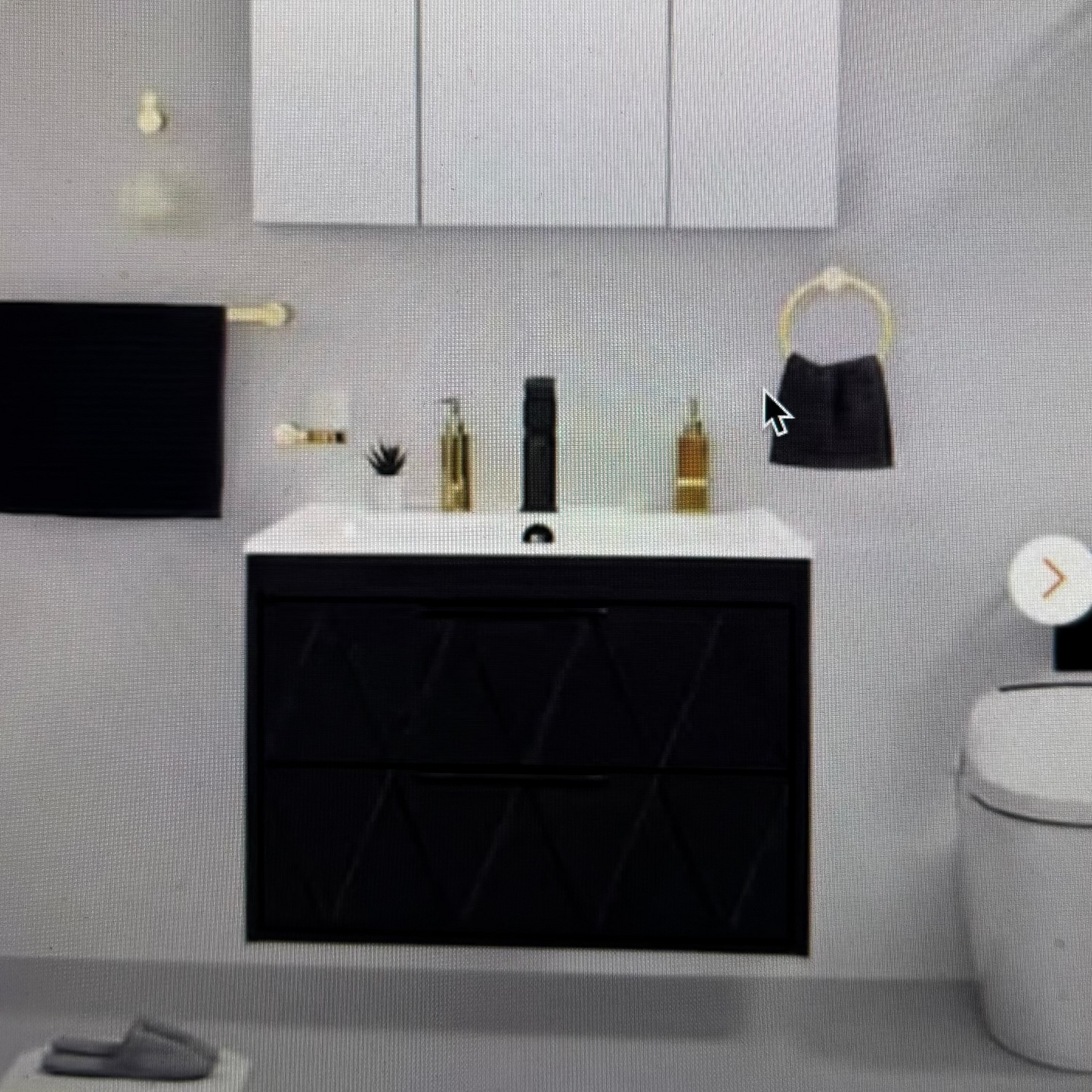 24" black floating vanity