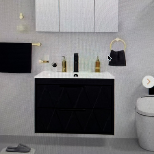 24" black floating vanity