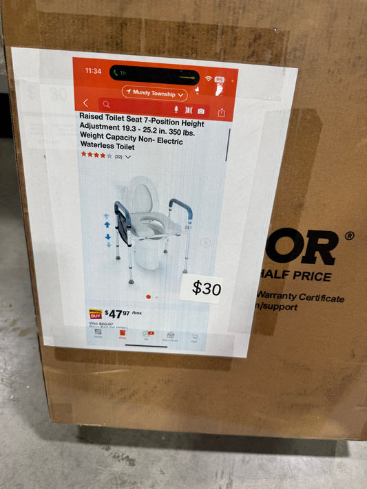 Raised toilet seat adjustment