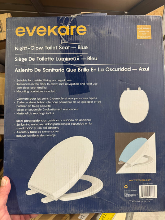 Evekare night glow toilet seat in blue