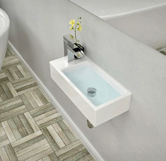 15" wall mount floating vessel sink