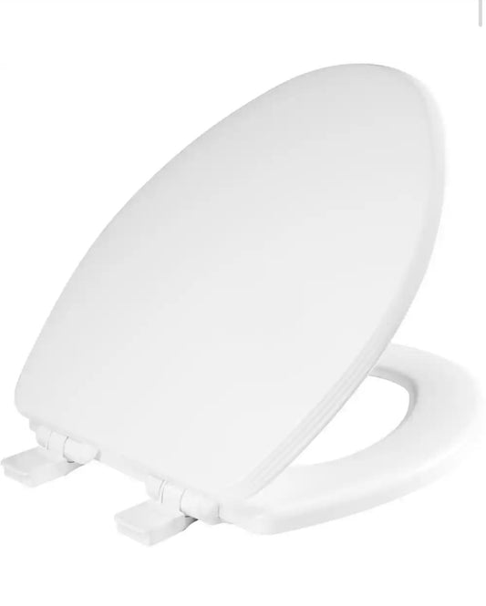 Bemis Ashland elongated wood toilet seat in white