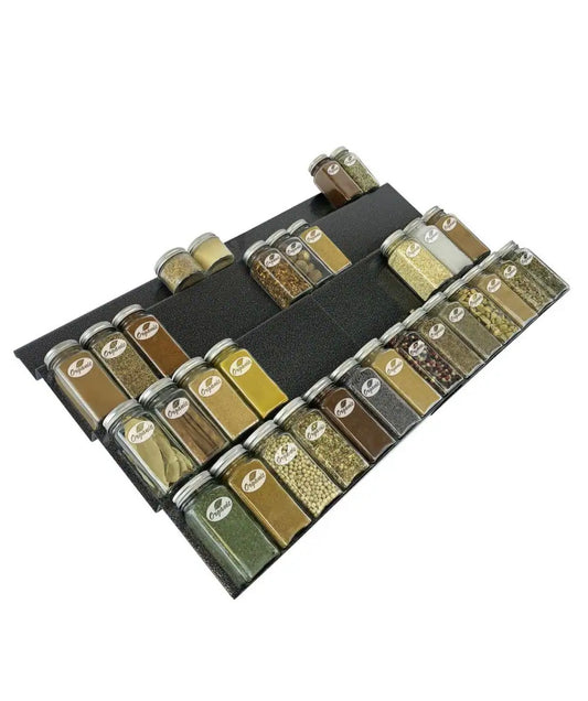 Expandable drawer spice rack