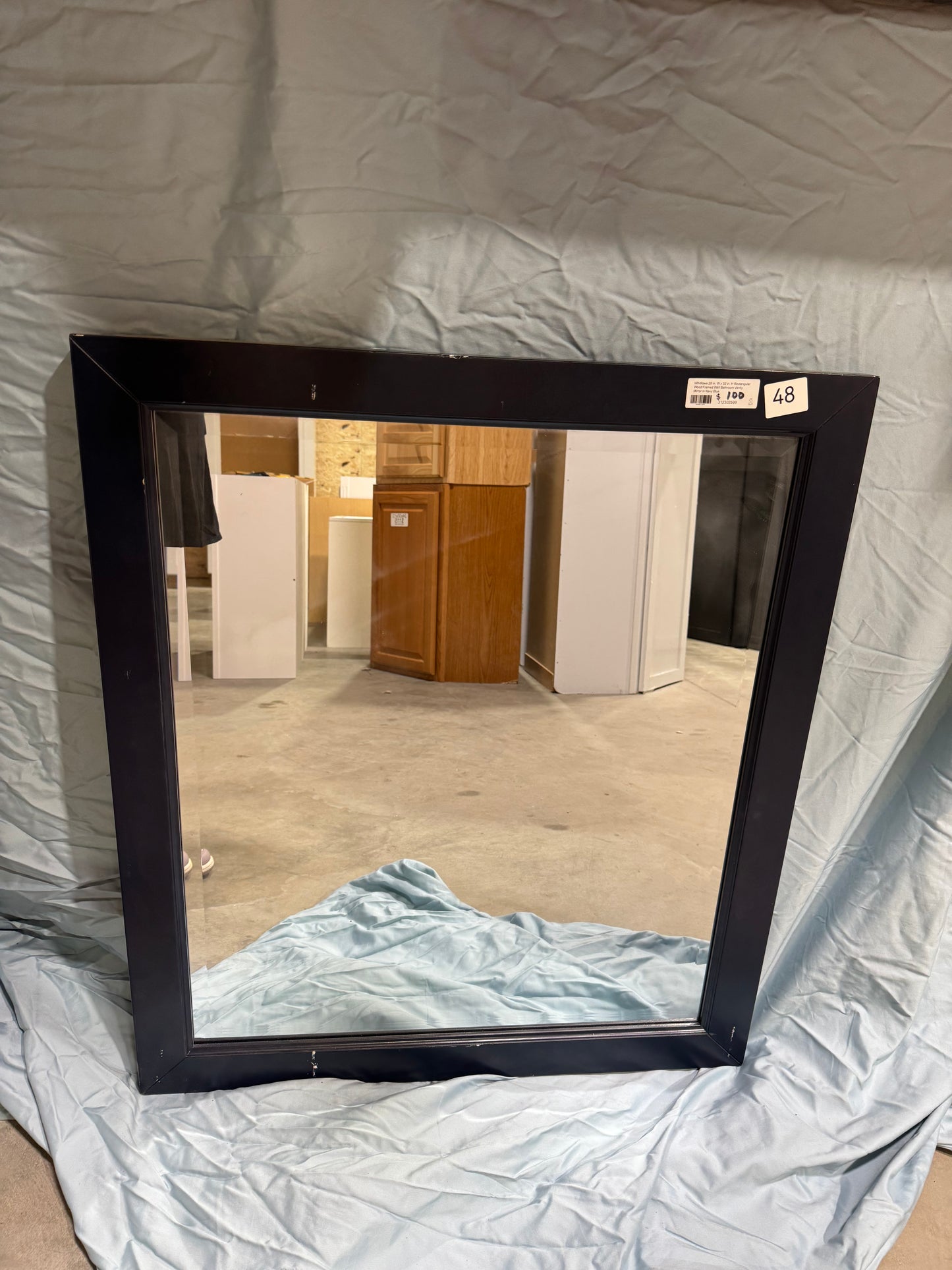 Windlowe 28"x32" wood navy mirror