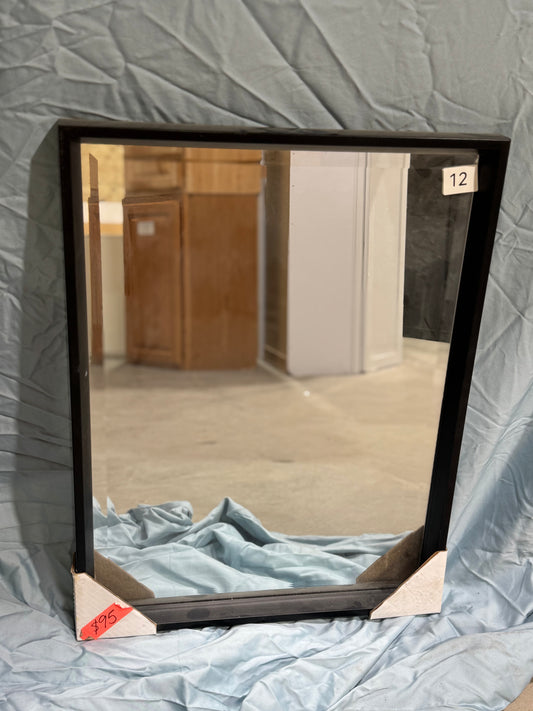 19"x25" black boxed frame mirror