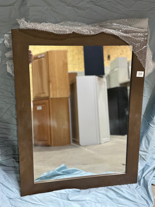 24"x36" Brown wood mirror