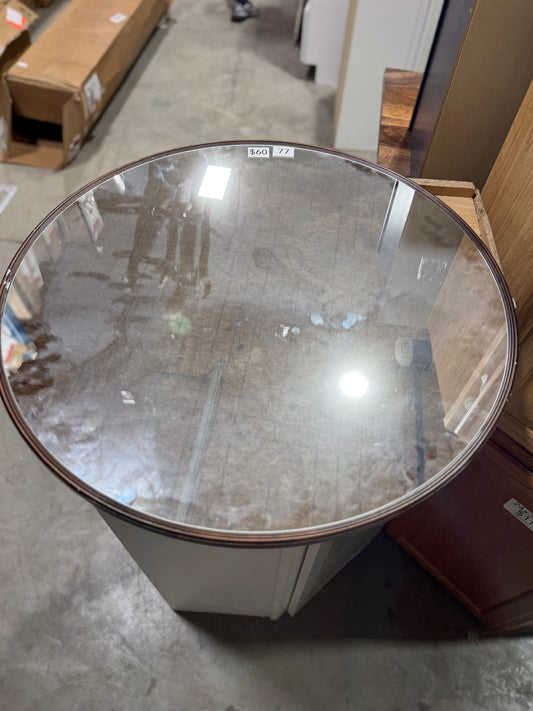 30" round brown mirror