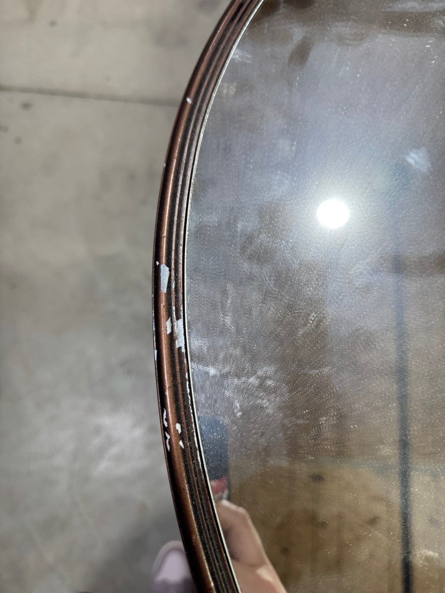 30" round brown mirror