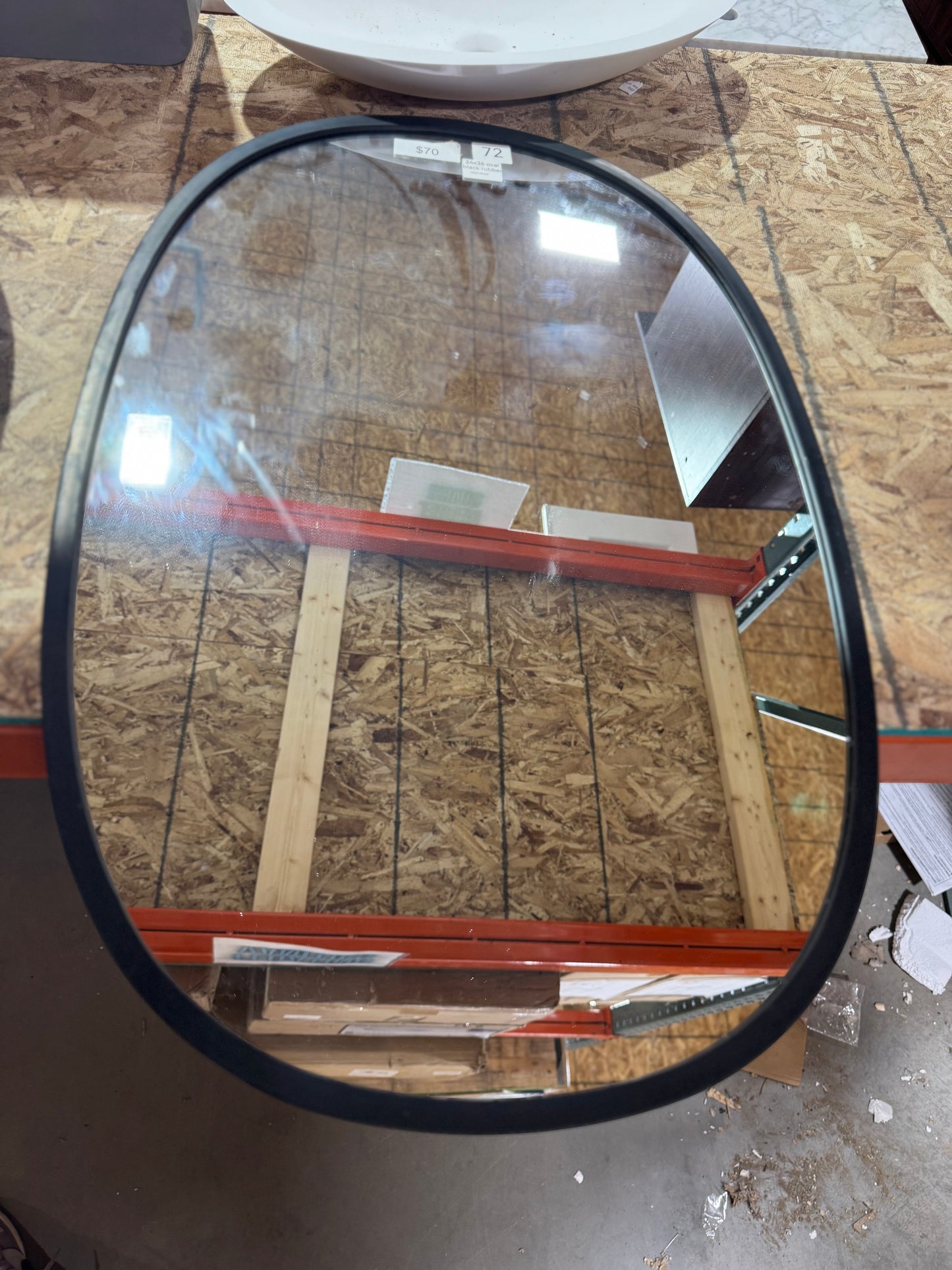 Umbra 36"x24 Black oval mirror