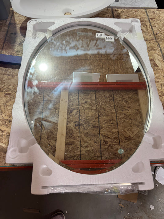 20"x30" frameless oval mirror