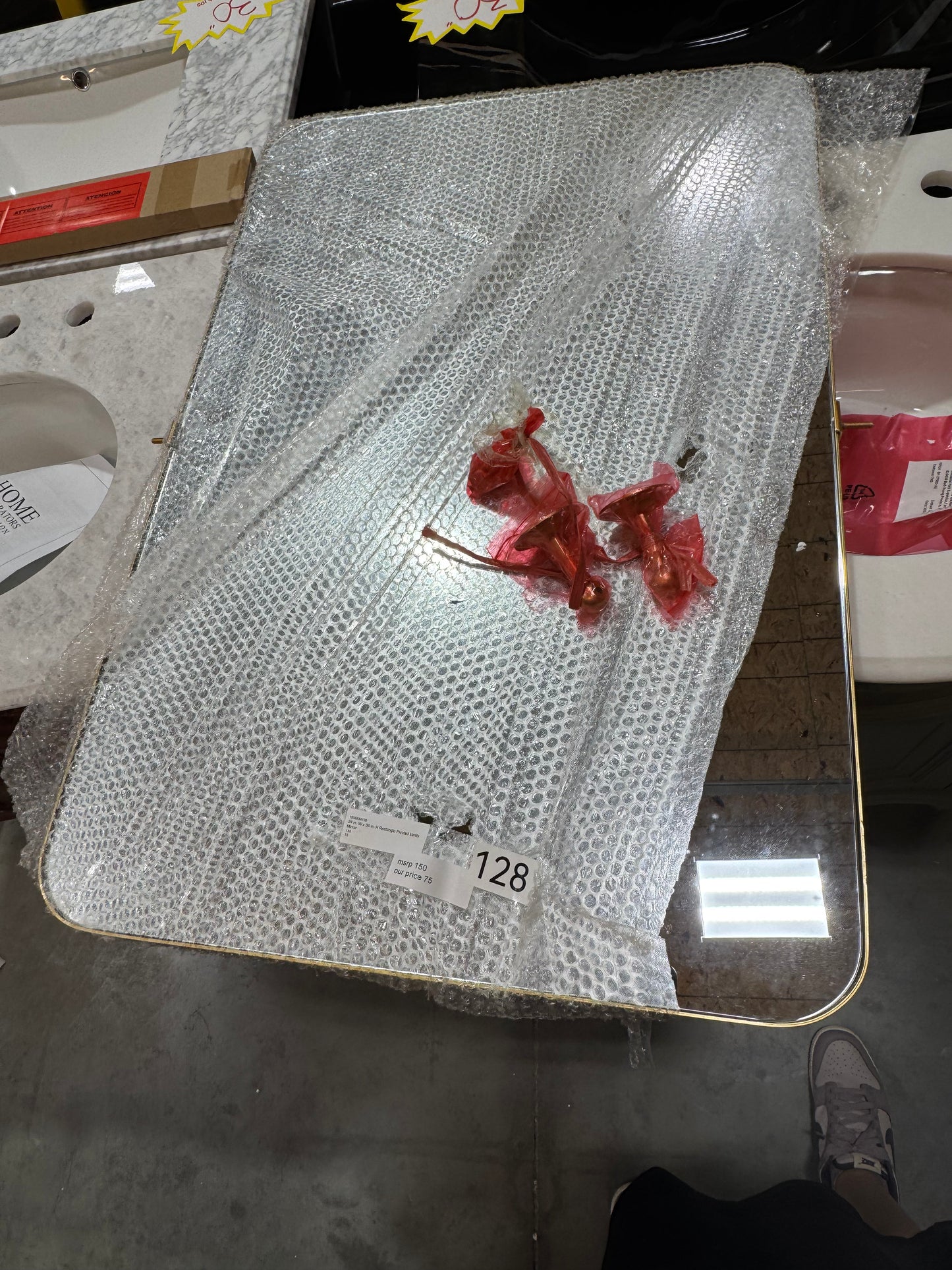 24"x36" Gold pivot mirror