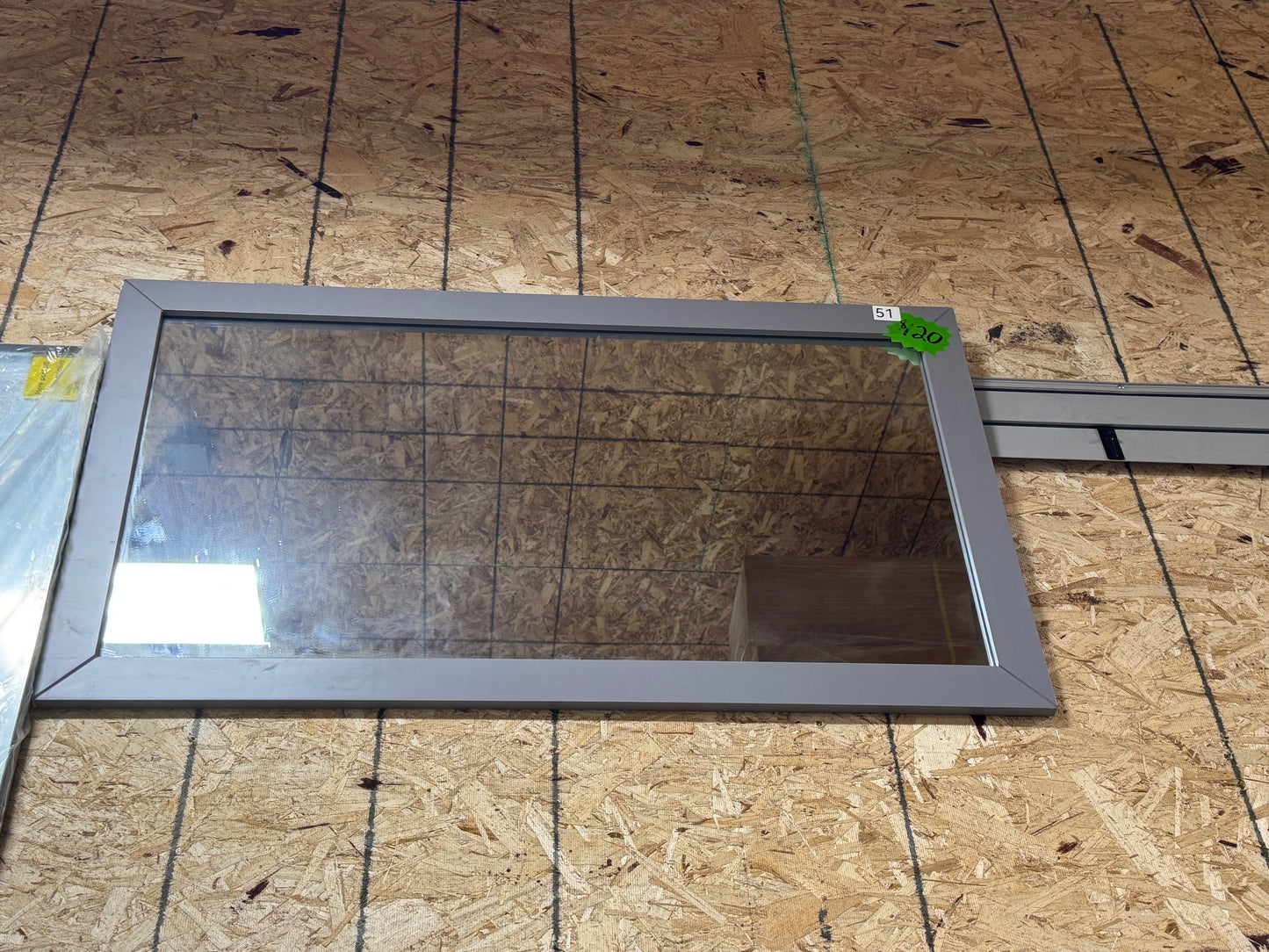 48"x28" gray wood mirror