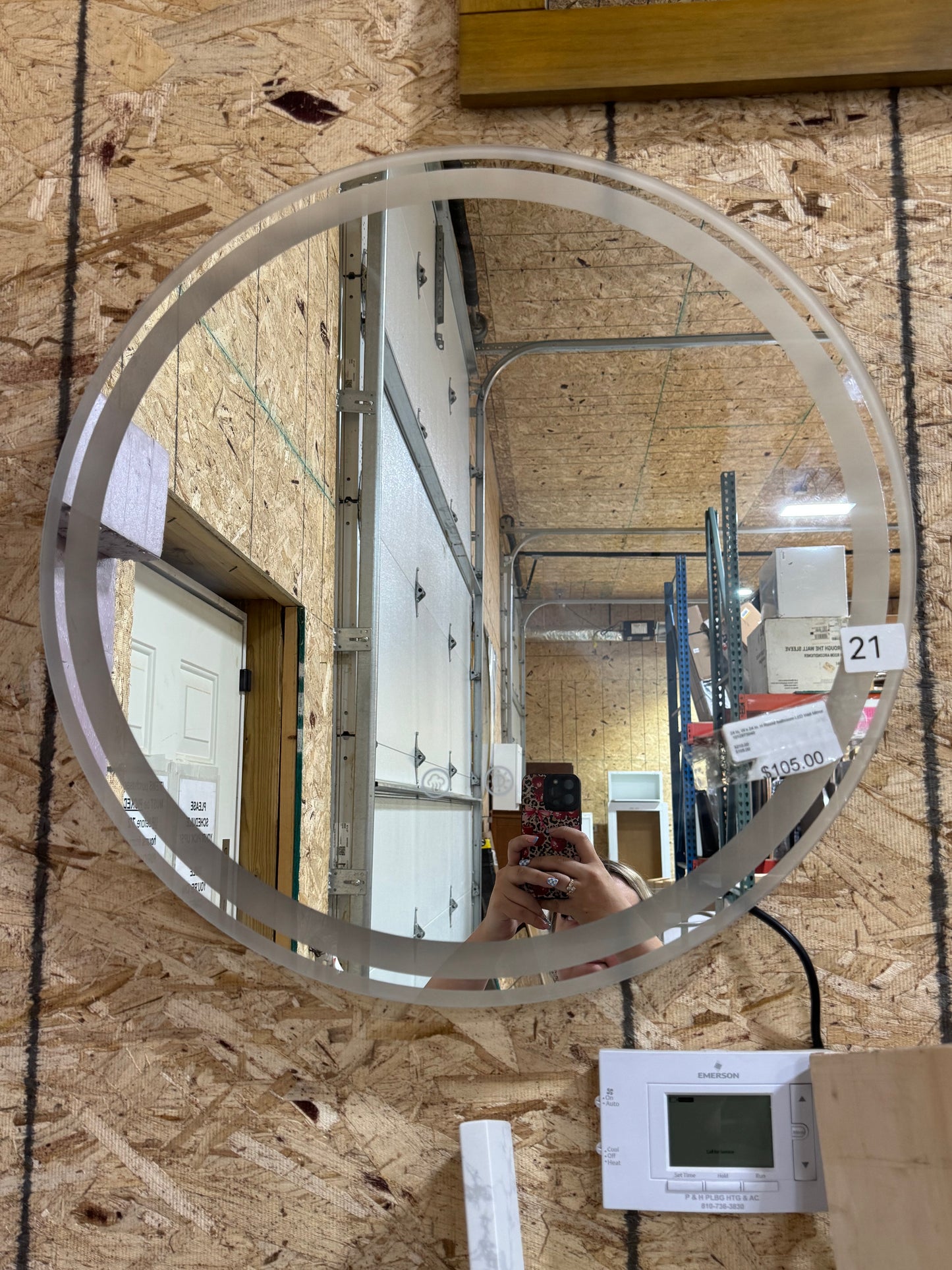 24" round LED mirror