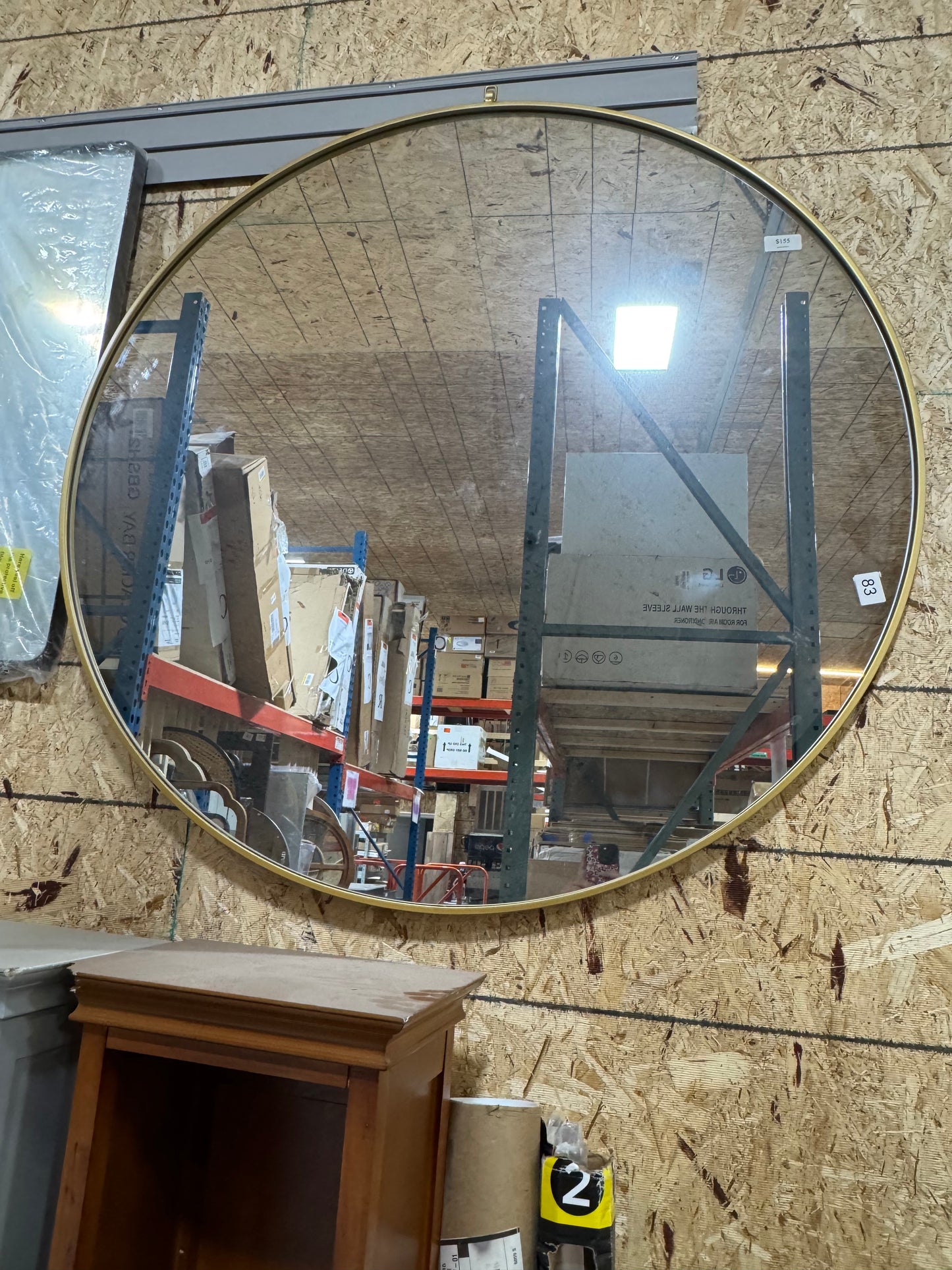 48" round gold mirror