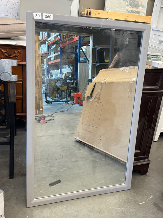 46"x30" wood mirror in gray