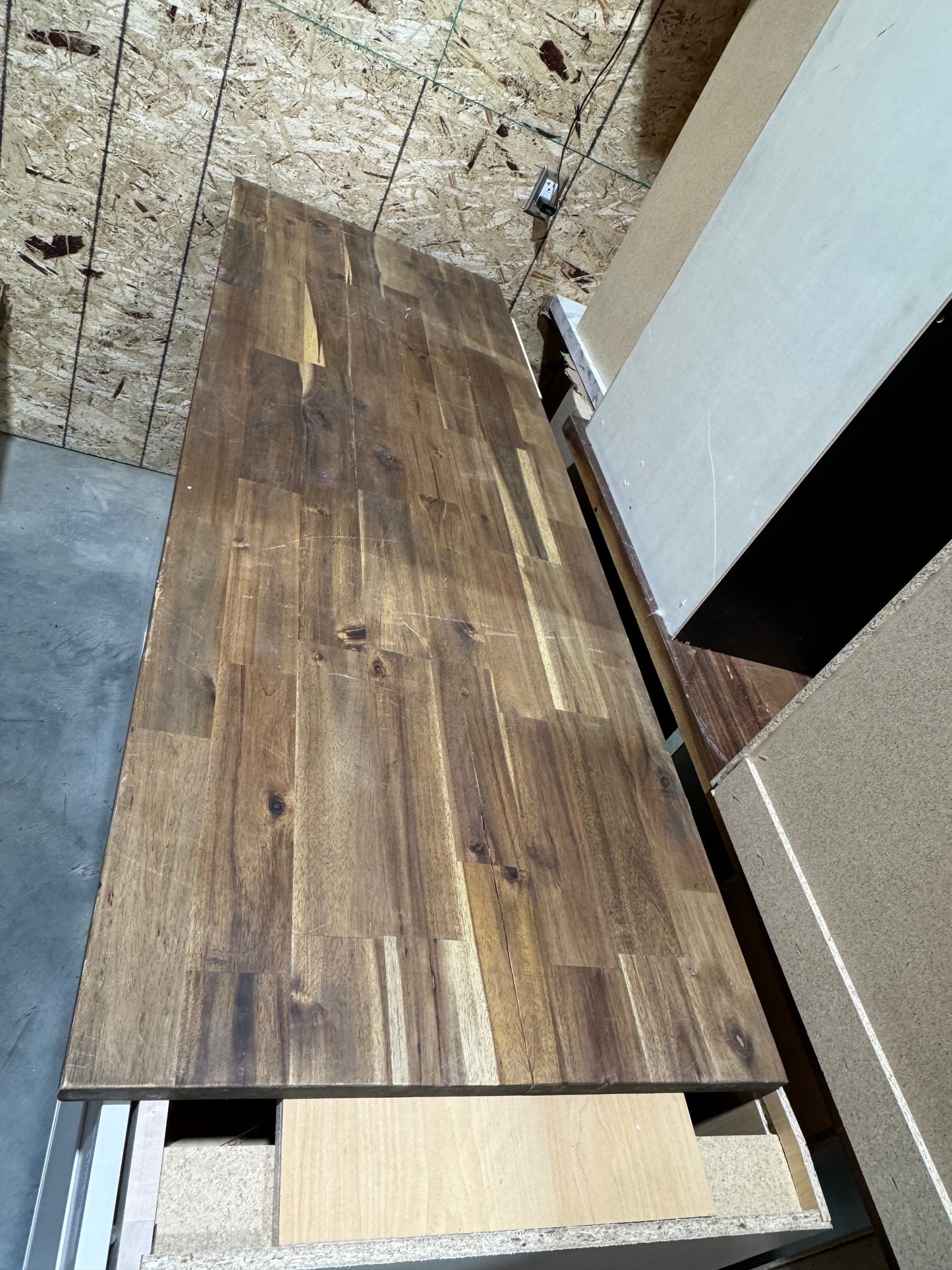 6ft x 25" unfinished walnut butcher block