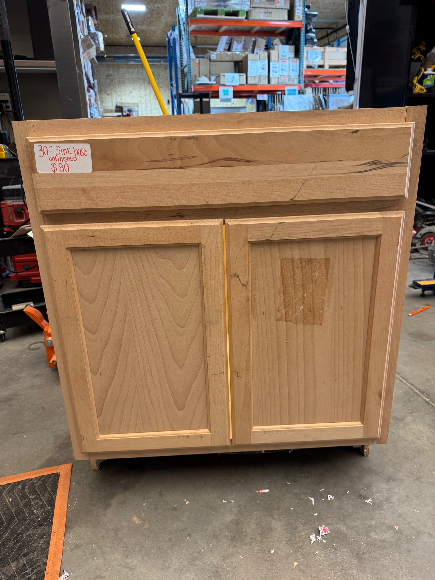 30" unfinished sink base