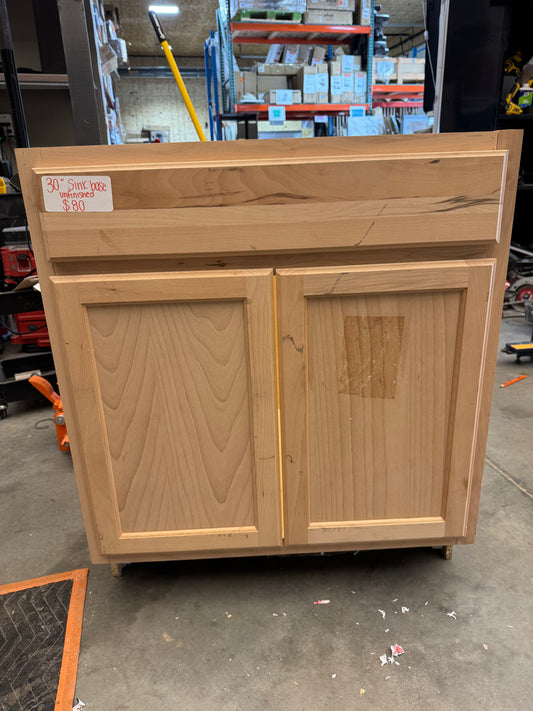 30" unfinished sink base