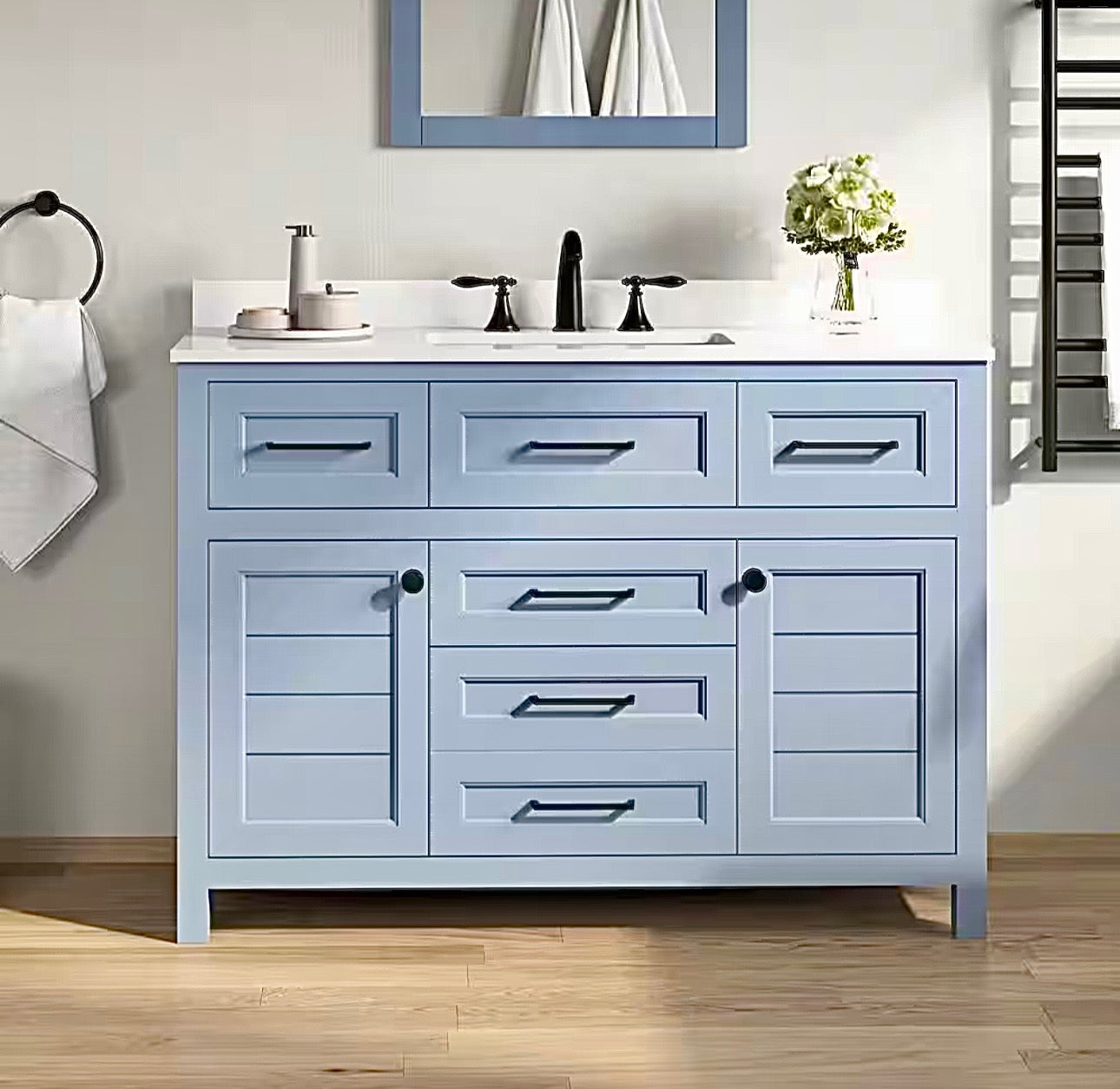 Hanna 48" Vanity in spruce blue