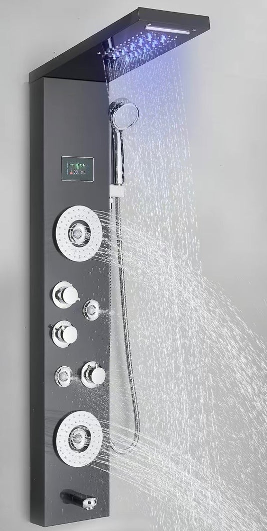 Shower tower system matte black