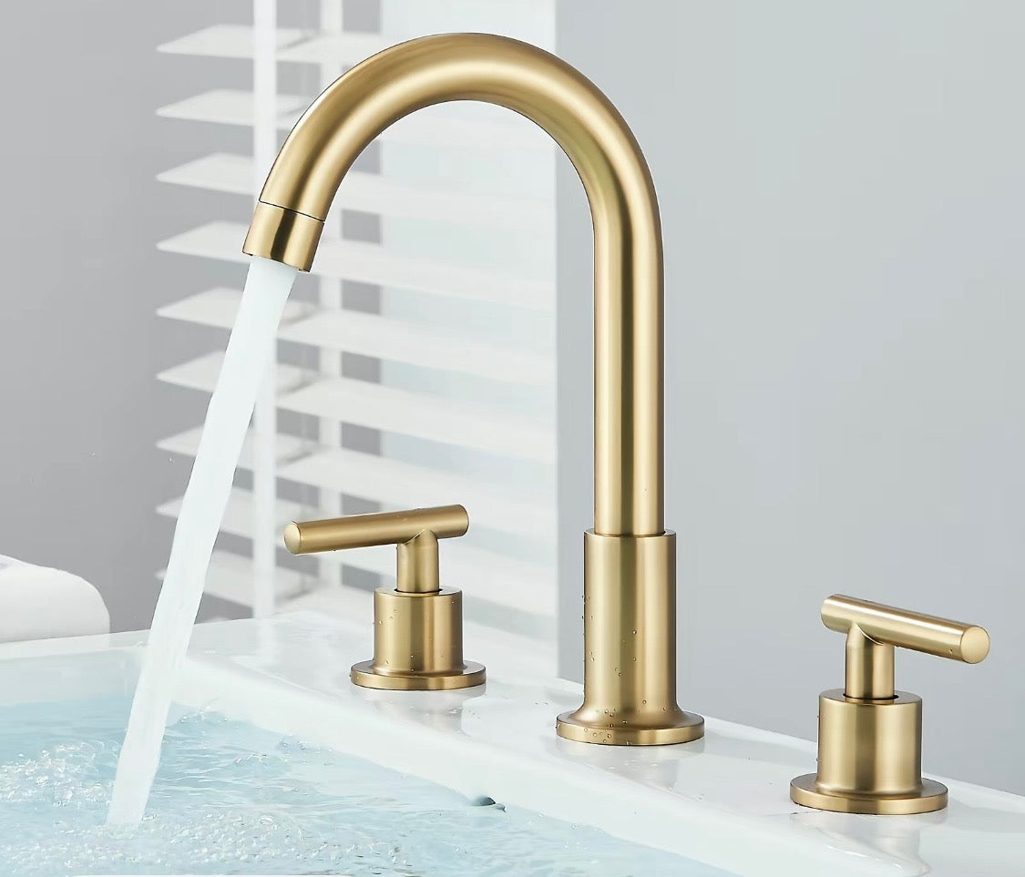 8" brushed gold bathroom faucet